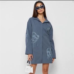Maniere De Voir Line Art Shirt Dress